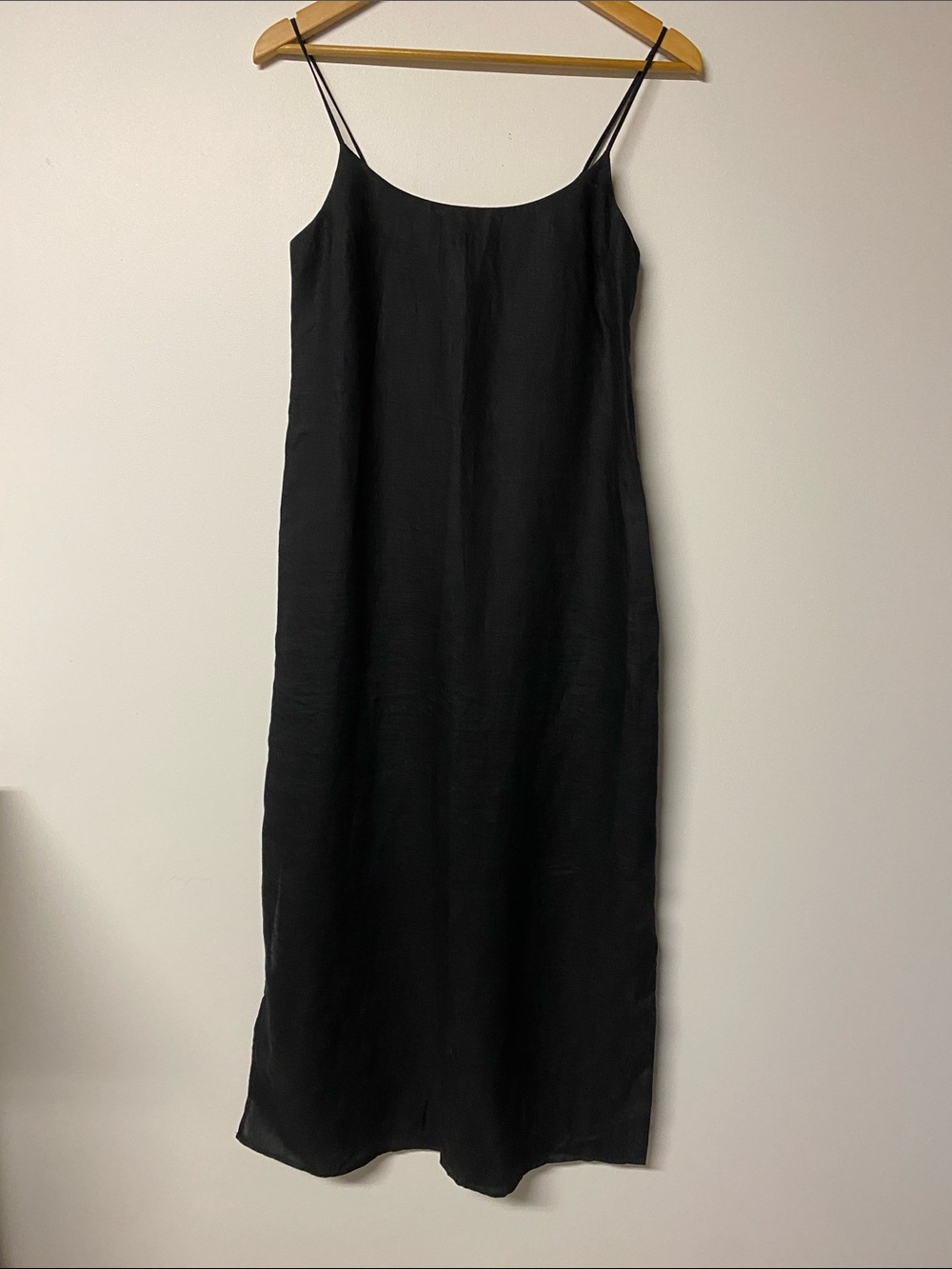 La Perla Fashion Group Black Maxi Slip Dress 100% Italian Linen